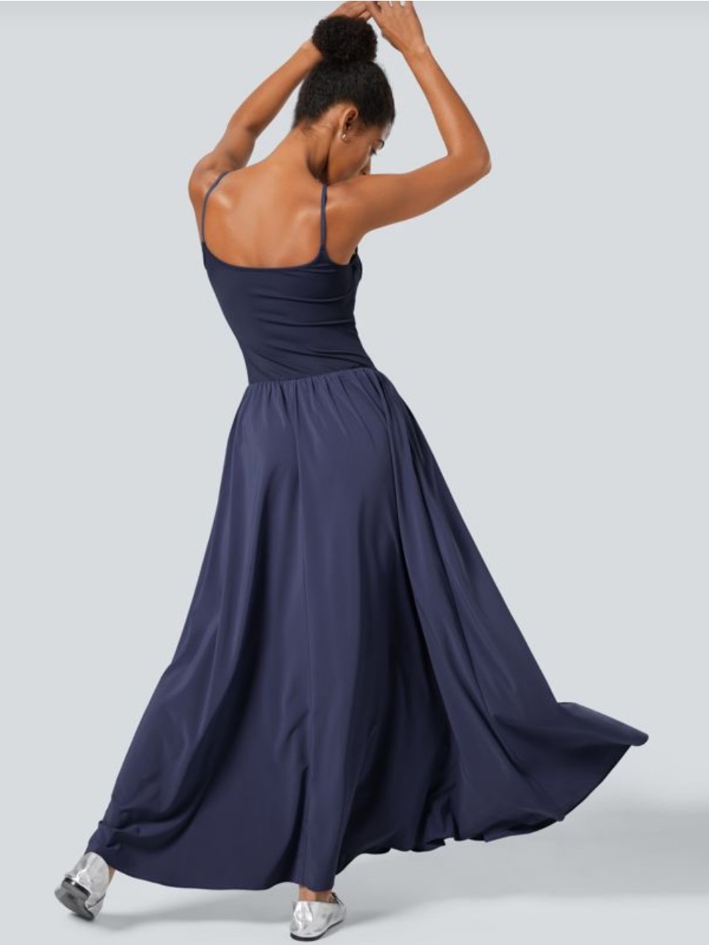 Halara Breezeful Pocket Flowy Maxi Quick Dry Casual Slip Dress Navy- Size XL NWT - Picture 10 of 11